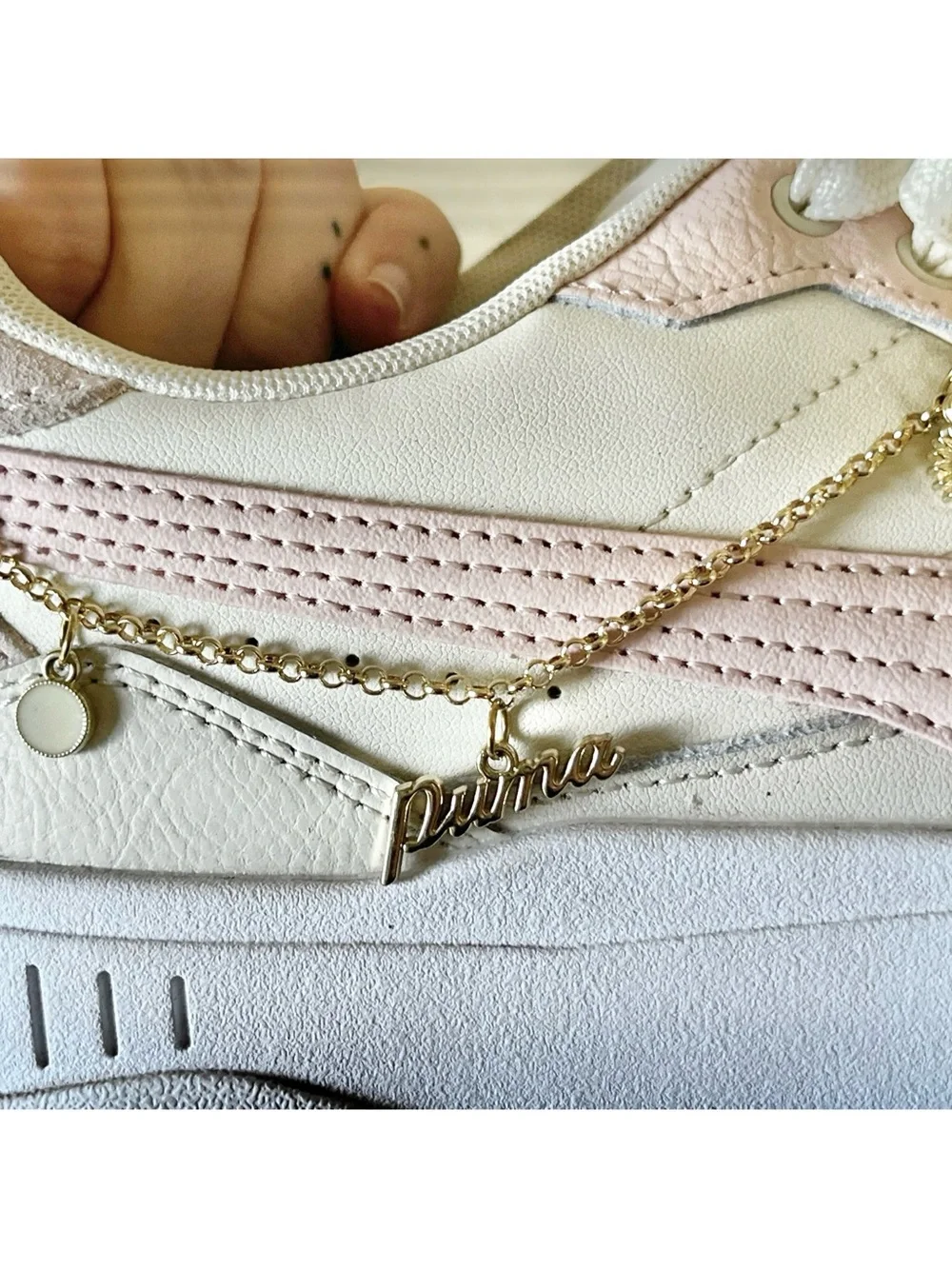 Puma Karmen II Idol Platform Sneakers White Pink Charm Chain Women’s 9